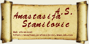 Anastasija Stanilović vizit kartica